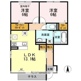カトルセゾン【1階】の間取り