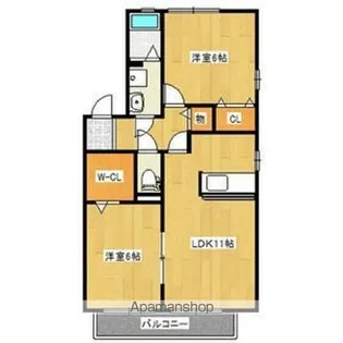 栄林ハイツ第3【1階】の間取り