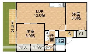 タウンハウス愛野公園A【1階】の間取り