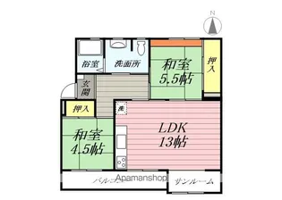 辻堂団地3−7号棟【2階】の間取り