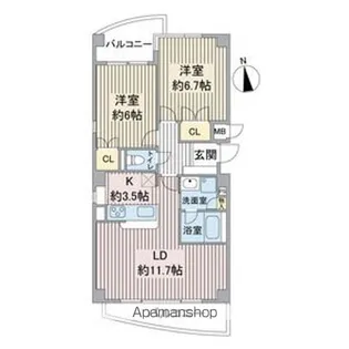 ビューテラス銀河【2階】の間取り