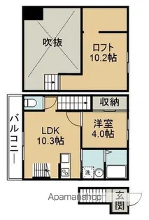 RADLANCE須ヶ口【204号室】の間取り