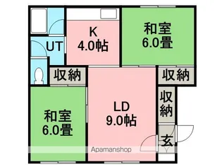 コーポアピア【101号室】の間取り