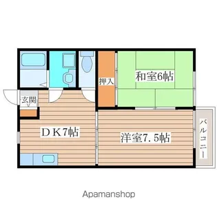 ビューハイツ愛子B【1階】の間取り