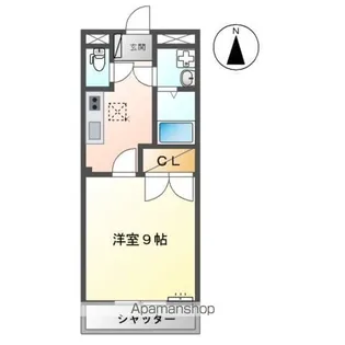 向学ハイツ歓【1階】の間取り
