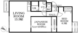 エスポアール白石Ⅱ【403号室号室】の間取り