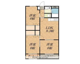 パークサイド古田刈【102号室】の間取り