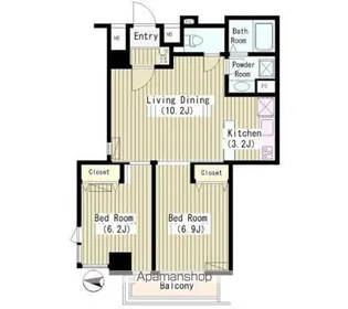 東京都新宿区内藤町【マンション】の間取り