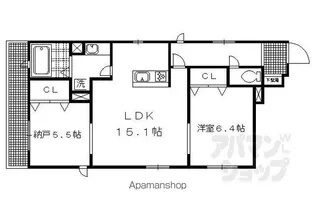 シャーメゾン舞鶴【202号室】の間取り
