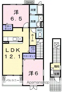 エレヴァ—トピアD【2階】の間取り