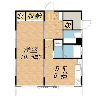 イーズハウスほしの【101号室】の間取り