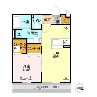 メゾーネ三郷中央【1階】の間取り