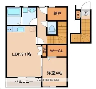 グランジュール若林【2階】の間取り