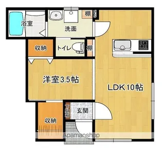 ヴァンベール南仙台【1階】の間取り
