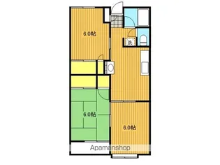 第2イトーキハイツ6号棟【2階】の間取り