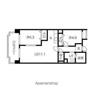 ユーハウス鶴舞Ⅱ【3階】の間取り