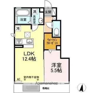 ブランドール勝川【1階】の間取り