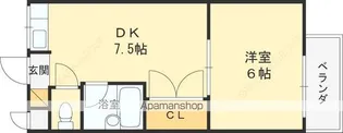 リバティー石切【1階】の間取り