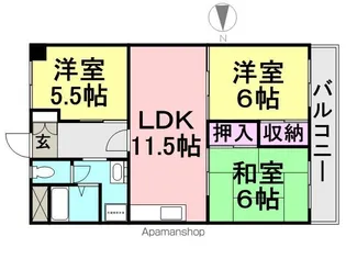 シティハイツ立花1【5階】の間取り