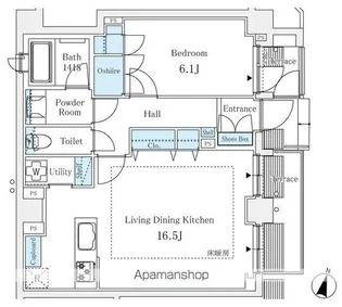 マノワール西麻布【1階】の間取り