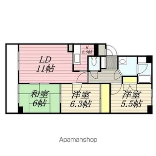 ノースウィズ参番館【407号室】の間取り