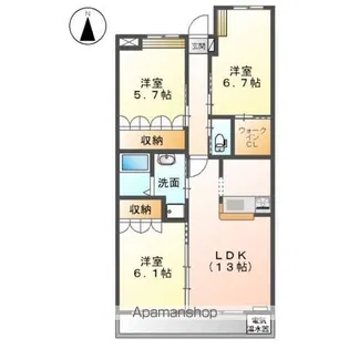 サンセール ラパン【1階】の間取り