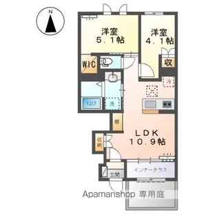 岩倉市東町藤塚Ⅱ期 アパート【1階】の間取り