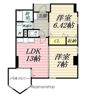 アネーロ上粕屋【6階】の間取り