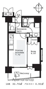 グランアビテ四谷三丁目ステーションフロント【3階】の間取り