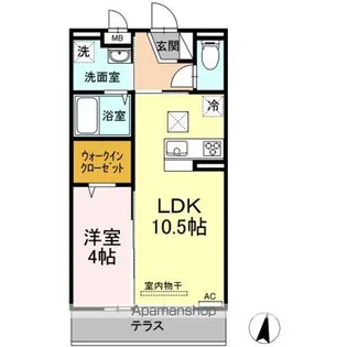 銀河タウン E【1階】の間取り