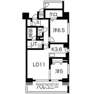 デュオヒルズ札幌MID【2階】の間取り