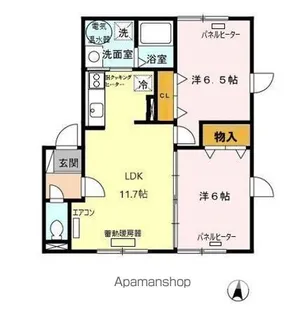 グランドール B館【203号室】の間取り