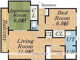 パークハイツA【2階】の間取り