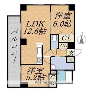 ドルチェ山鼻【2階】の間取り
