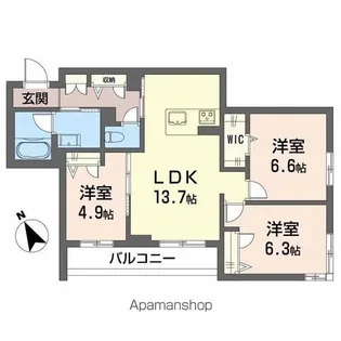ヴィアソーレ【203号室】の間取り