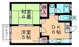 米山ハイツ【202号室】の間取り