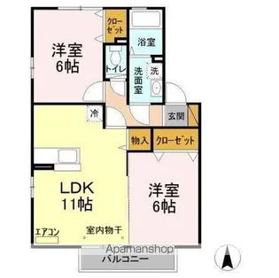 千葉県千葉市稲毛区山王町【アパート】の間取り
