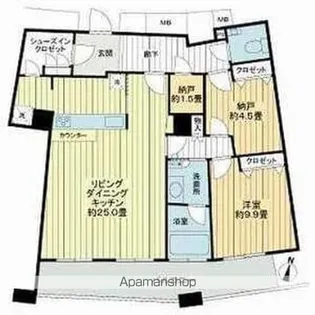 ザ・タワー大阪【45階】の間取り