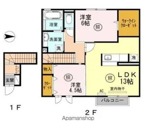 ウエストゥランタン A棟【2階】の間取り