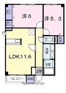 ベルクール石川 2号館【1階】の間取り