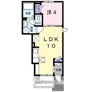 バンブー シューツ【1階】の間取り