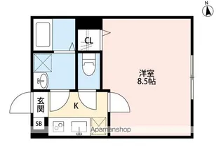 1Kの間取り画像