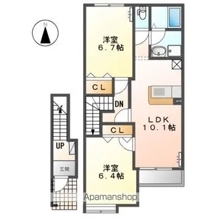 M・CITY弐番館【2階】の間取り