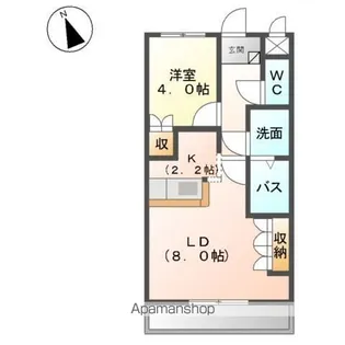 グランディール【203号室】の間取り