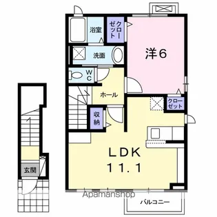 東京都八王子市大船町【アパート】の間取り