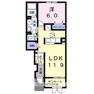 ラビアンローズ2【1階】の間取り