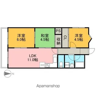 グランディアSATO【504号室】の間取り
