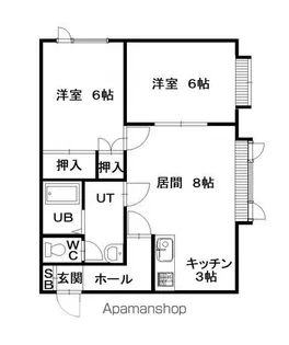 インペリアル末広弐番館【203号室】の間取り