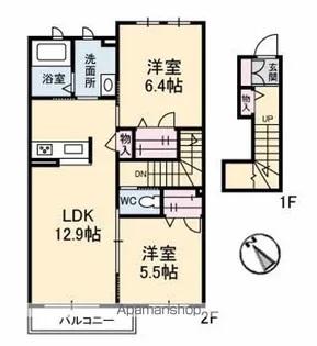 プロヌーブ原田町 B棟【2階】の間取り