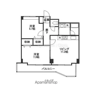 キングパレス東陽【203号室】の間取り